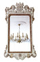 Antique large ovemantle wall mirror white and gilt frame early 20th Century