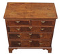 Antique Georgian 18C oyster walnut and fruitwood chest of drawers