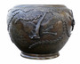 Antique large fine quality Oriental Japanese 19th Century Meiji Period bronze bowl censor jardinière planter