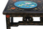 Antique retro fine quality Chinoiserie Chinese decorated black lacquer coffee table Cloisonne panels