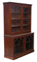 Antique very large fine quality 19th Century mahogany glazed bookcase display cabinet 1850 5' wide