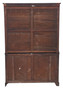 Antique very large fine quality 19th Century mahogany glazed bookcase display cabinet 1850 5' wide