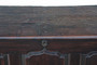 Antique large Georgian 18C 3 panel oak mule chest coffer ottoman log basket