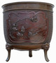Antique very large 16" fine quality Japanese Oriental bronze Jardinière planter bowl censor Meiji Period early 20th Century 