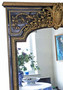 Antique 19th Century very large quality ebonised and gilt floor wall overmantle mirror 