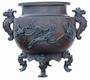 Antique very large 18" fine quality Japanese Oriental bronze Jardinière planter bowl censor Meiji Period