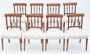 Antique fine quality set of 8 mahogany marquetry dining chairs early 19th Century