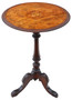 Antique quality burr walnut marquetry inlaid wine side or occasional table 19th Century