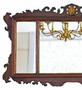 Antique large gilt and mahogany C1900 overmantle wall mirror fine quality