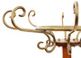 Vintage Retro Large Quality Mixed Wood and Brass Hall Stand - Art Deco Style Coat/Hat Rack