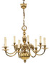 Antique Vintage Ormolu Brass Chandelier with 8 Lamps/Arms