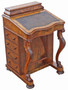 Victorian Burr Walnut Davenport Writing Table Desk - C. 1870