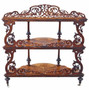 19th Century Burr Walnut Demi-Lune Console Table - Fine Quality Antique display serving whatnot