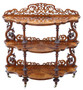 19th Century Burr Walnut Demi-Lune Console Table - Fine Quality Antique display serving whatnot