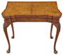 Antique fine quality Georgian revival burr walnut folding card or tea table (8619)