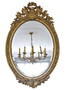 Antique 19th Century Large Oval Giltwood Wall / Overmantel Mirror – Decorative Gold Statement Frame (8748)