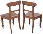 Antique 19th Century Pair of light Mahogany Chairs – Fine Quality Kitchen, Dining, Hall or Desk Seating (8771)