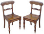 Antique 19th Century Pair of light Mahogany Chairs – Fine Quality Kitchen, Dining, Hall or Desk Seating (8771)