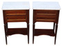 Antique c.1925 Pair of Mahogany & Marble Bedside Tables – Fine Quality Nightstands Antique c.1925 Pair of Mahogany & Marble Bedside Tables – Fine Quality Nightstands