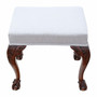 Antique c.1900 Mahogany Upholstered Stool – Fine Quality, with Ball & Claw Feet