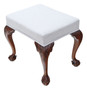 Antique c.1900 Mahogany Upholstered Stool – Fine Quality, with Ball & Claw Feet
