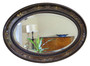 Antique c.1915 Chinoiserie Oval Overmantle Wall Mirror – Quality Decorated Hardwood Frame