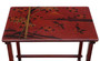 Antique c.1900 Japanese Red Lacquer Nest of 4 Side / Occasional Tables – Fine Quality