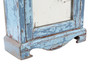 Antique c.1900 Distressed Blue Painted Cabinet Mirror – Early 20th Century Cupboard/ Shelving 