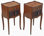 c.1930 Early 20th Century French Pair of Parquetry Bedside Tables / Nightstands – Multicoloured Book Facades, Fine Quality