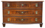 Antique Large 18th Century Continental Oak and Walnut Serpentine Crossbanded Commode / Chest of Drawers – Fine Quality