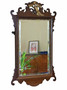 Antique c.1900 Georgian Revival Overmantle Wall Mirror – Fret-Cut Gilt & Mahogany, Bevel-Edged Glass