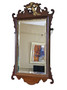 Antique c.1900 Georgian Revival Overmantle Wall Mirror – Fret-Cut Gilt & Mahogany, Bevel-Edged Glass