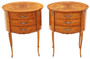 Vintage Retro French Pair of Marquetry Bedside Tables – Mid-20th Century Nightstands (8950)