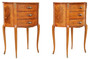 Vintage Retro French Pair of Marquetry Bedside Tables – Mid-20th Century Nightstands (8950)
