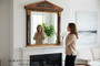 Vintage quality Clasically styled Gilt Yew and ebonised overmantle or wall mirror late-20th Century (8951) 