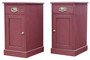 Quality Pair of Antique Preference Red Painted Bedside Tables / Chests /Cupboards C1900 (8953)