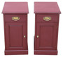 Quality Pair of Antique Preference Red Painted Bedside Tables / Chests /Cupboards C1900 (8953)