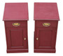 Quality Pair of Antique Preference Red Painted Bedside Tables / Chests /Cupboards C1900 (8953)