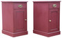 Quality Pair of Antique Preference Red Painted Bedside Tables / Chests /Cupboards C1900 (8953)