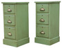 Quality Pair of Antique Vintage Green Painted Bedside Tables / Chests /Cupboards C1900 (8955)