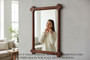 Vintage large quality Chunky Rustically styled Solid Mahogany overmantle or wall mirror late-20th Century (8958)