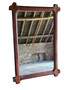 Vintage large quality Chunky Rustically styled Solid Mahogany overmantle or wall mirror late-20th Century (8958)