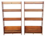 Quality Pair of Vintage Mahogany Bookcases / Display Shelves floor or wall mounting (8962)