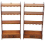 Quality Pair of Vintage Mahogany Bookcases / Display Shelves floor or wall mounting (8962)