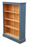 Large Vintage Retro Quality Blue/Grey Painted Adjustable Bookcase Display Shelves (8963)