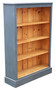Large Vintage Retro Quality Blue/Grey Painted Adjustable Bookcase Display Shelves (8963)