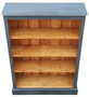 Large Vintage Retro Quality Blue/Grey Painted Adjustable Bookcase Display Shelves (8963)