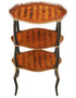 Antique Quality C1900 Inlaid Parquetry and Ebonised Etagere Whatnot Display Shelves Side Table (8964)