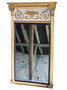 Large 19th Century Fine Quality Antique Overmantle Wall Pier Mirror – Gilt and White Frame Statement Piece (8966)