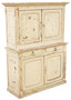 Quality Antique 19th Century Distressed Cream Painted Cupboard Sideboard Dresser (8946)